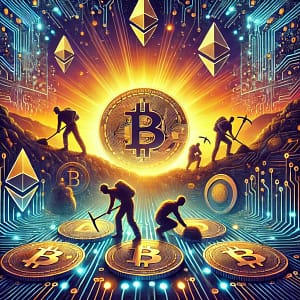 The 7% Crypto Ownership Claim: Fact or Myth? DALL·E 2025 01 27 14.57.12 A Visually Striking Image Representing A Digital Gold Rush. The Design Features A Glowing Bitcoin Coin And Other Cryptocurrency Symbols Like Ethereu 300x300